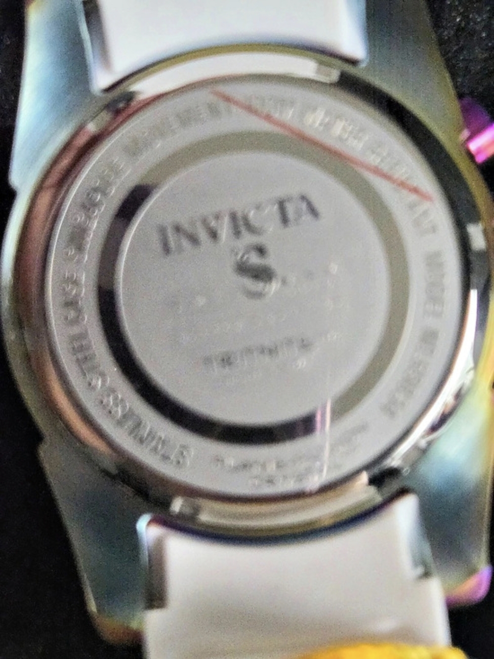 69834 Invicta Speedway Nacrite Iri Chronograph Watch in White Silicone Band 50mm - Picture 7 of 8